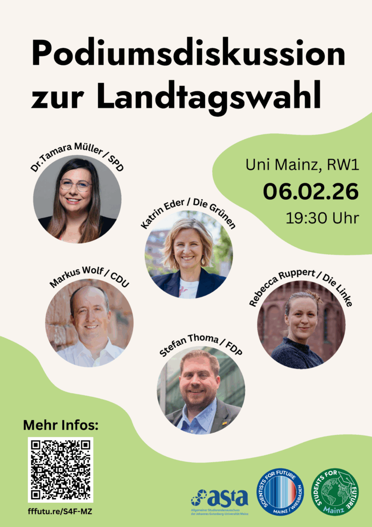 Poster: Podiumsdiskussion zur Landtagswahl