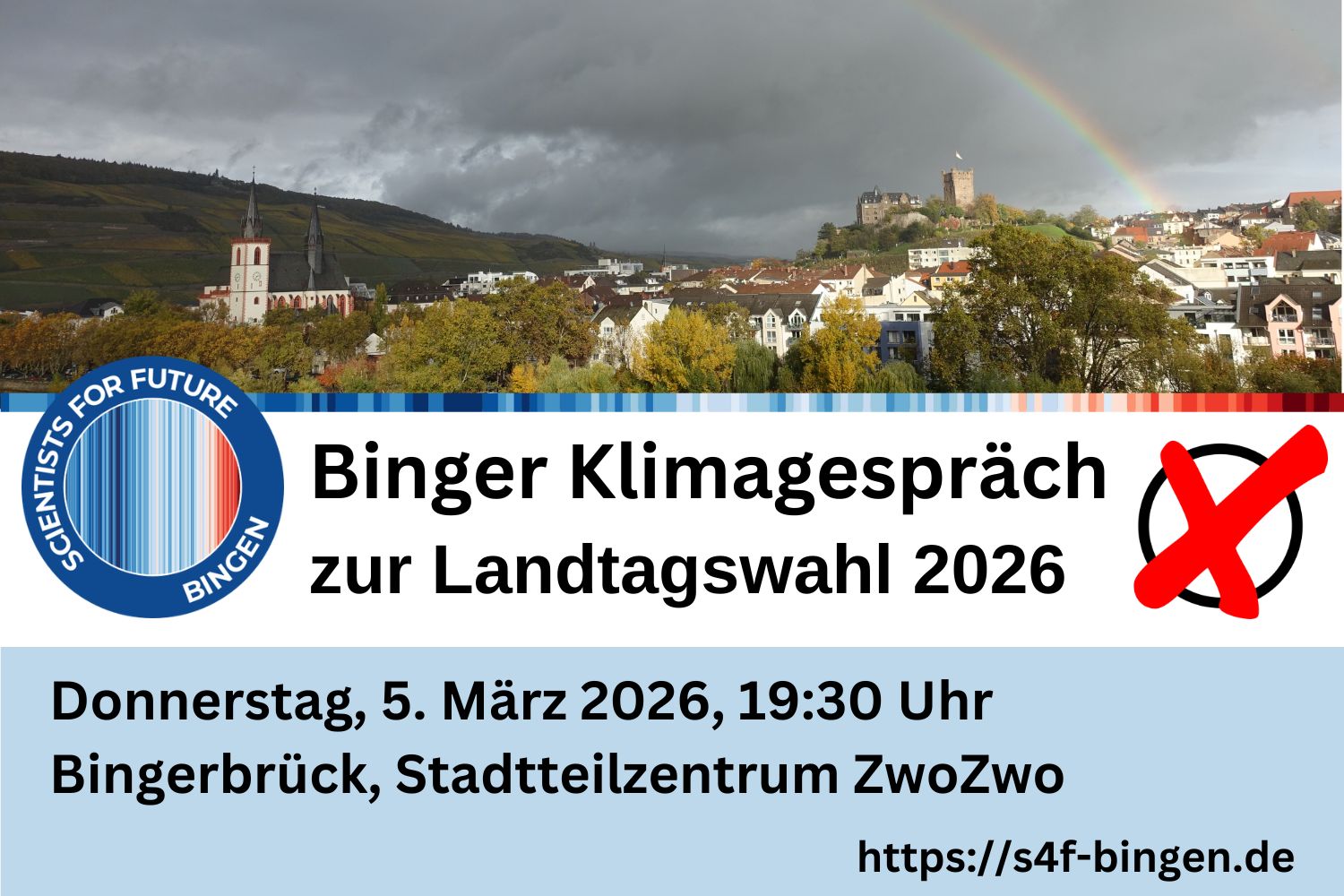 Sharepic: Binger Klimagespräch zur Landtagswahl